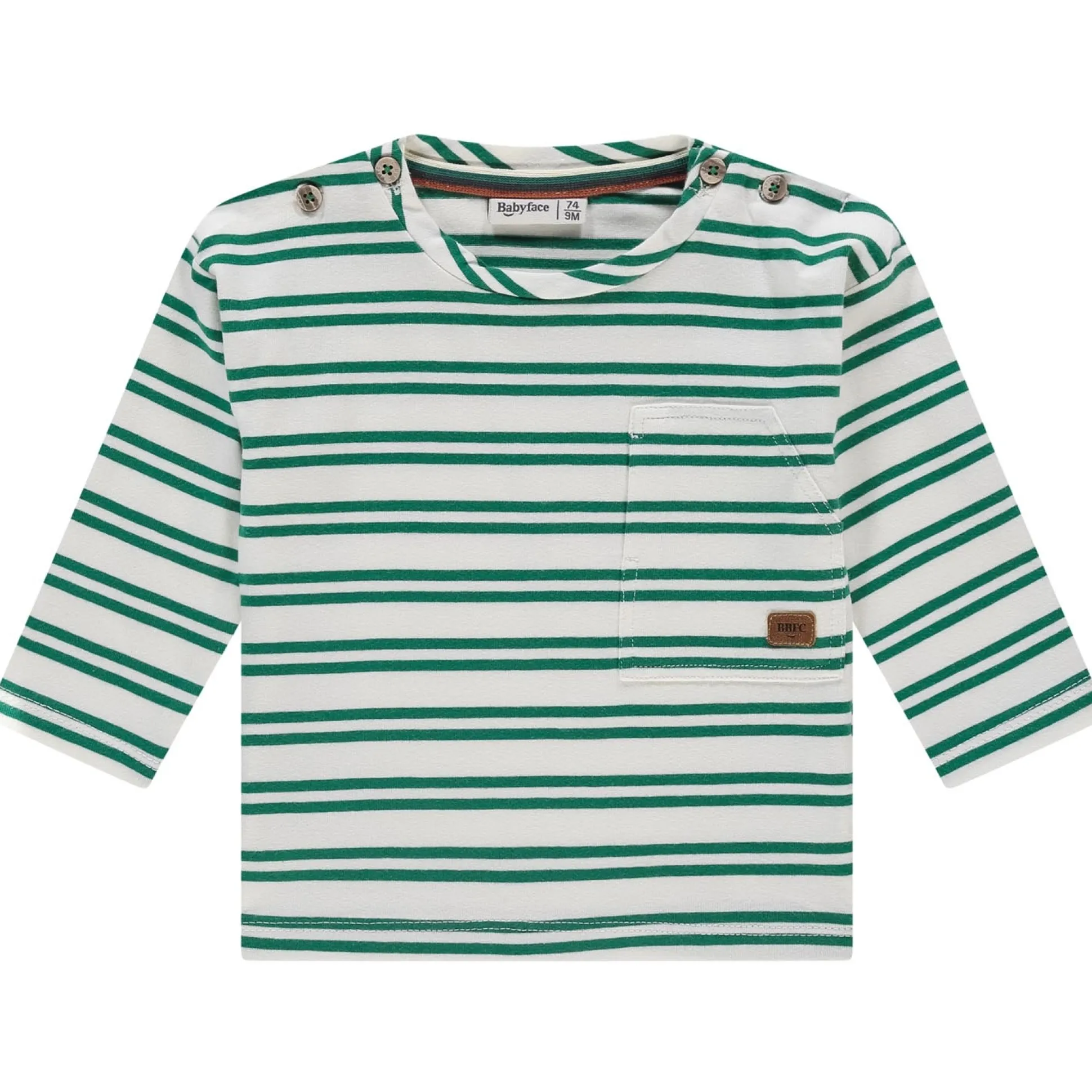 Babyface baby t-shirt lange mouwen strepen groen