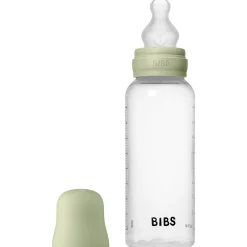 Bibs babyfles met siliconen speen - medium flow 270ml transparant