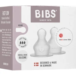 Bibs flespeen siliconen - fast flow 2 stuks transparant