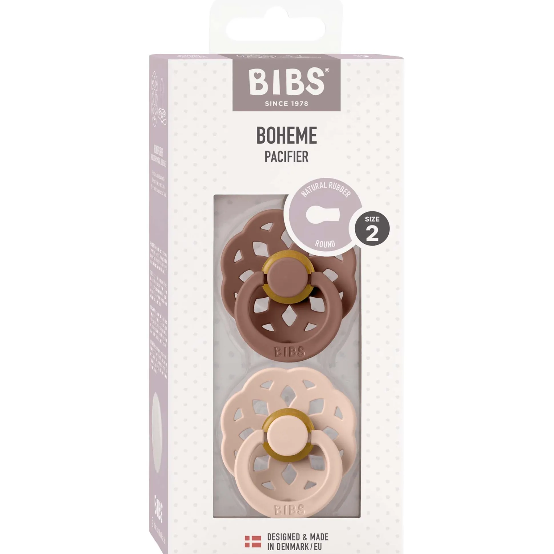 Bibs fopspeen Boheme size 2 Woodchuck/ Blush