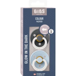 Bibs fopspeen size 2 - Glow in the dark Iron Night / Baby Blue Night