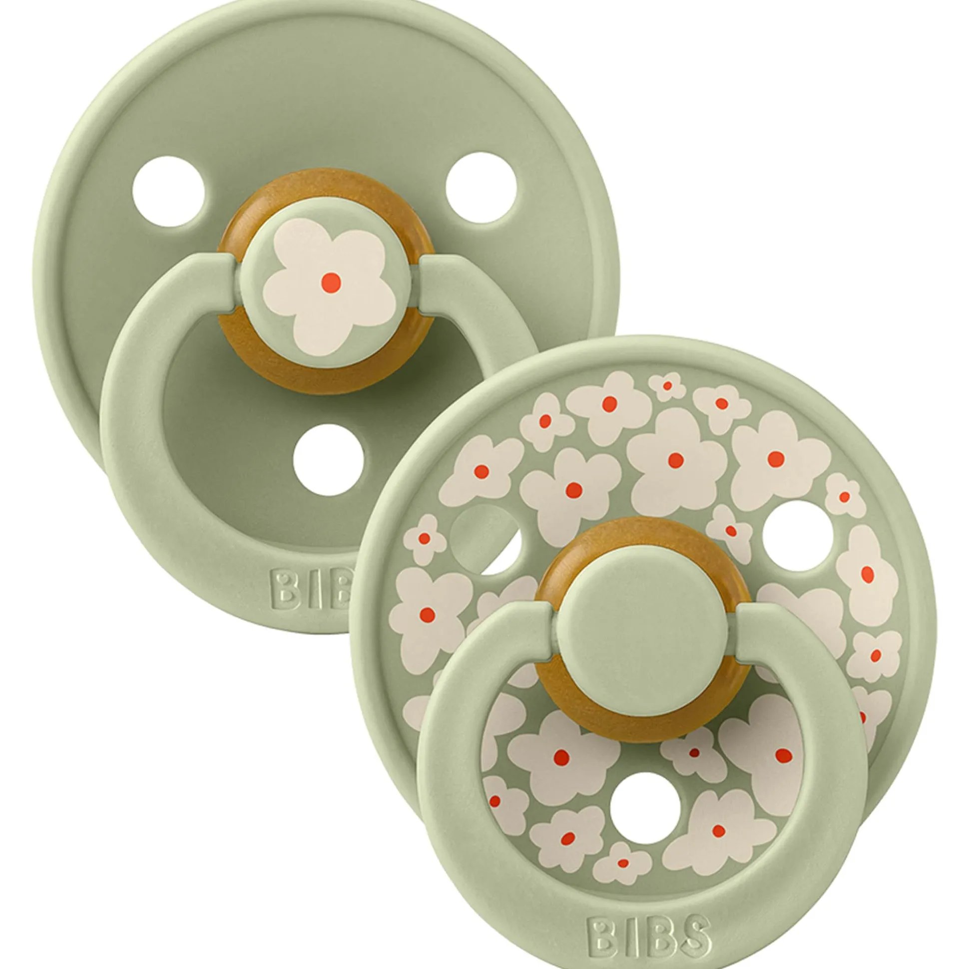 Bibs fopspeen Studio Round size 2 - 2 stuks Midgreen