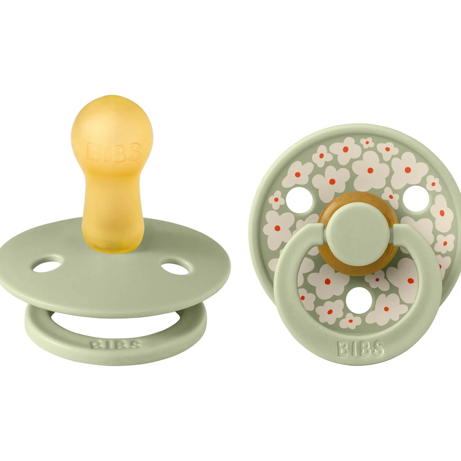 Bibs fopspeen Studio Round size 2 - 2 stuks Midgreen