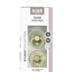 Bibs fopspeen Studio Round size 2 - 2 stuks Midgreen