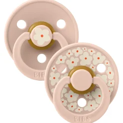 Bibs fopspeen Studio Round Size 1 - 2 stuks Blossom Pink