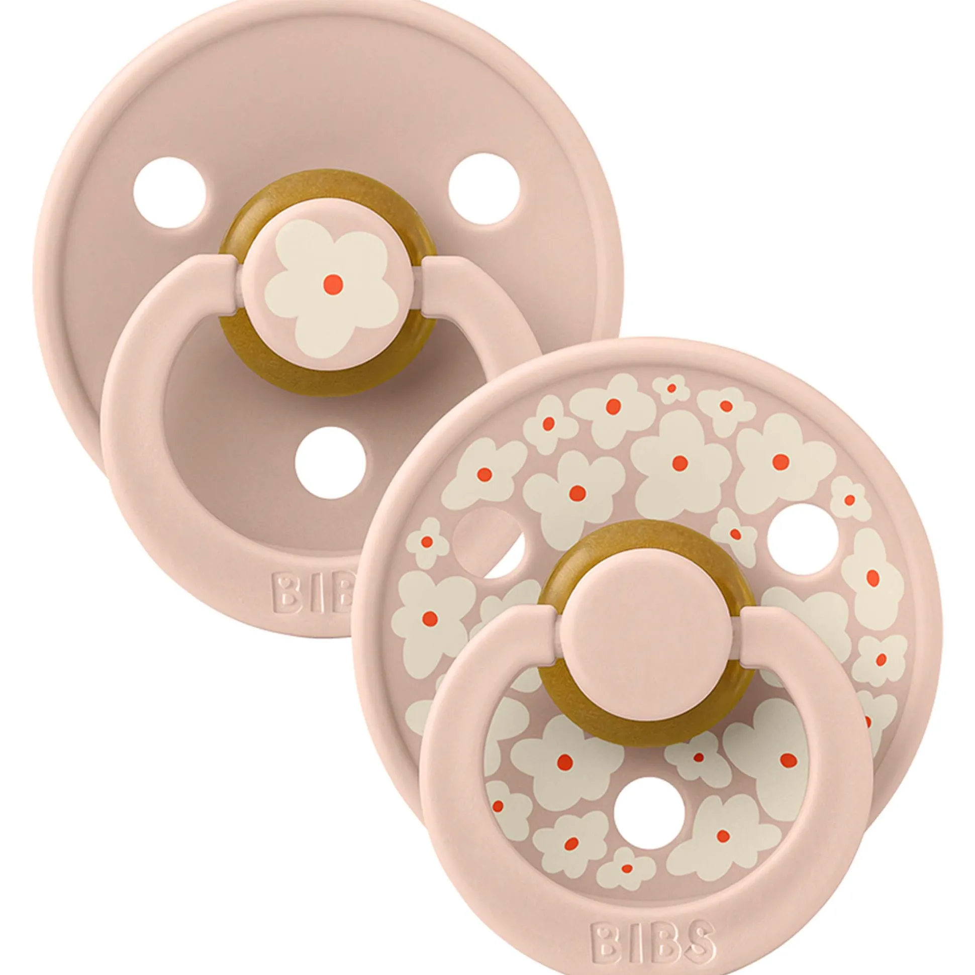 Bibs fopspeen Studio Round Size 1 - 2 stuks Blossom Pink