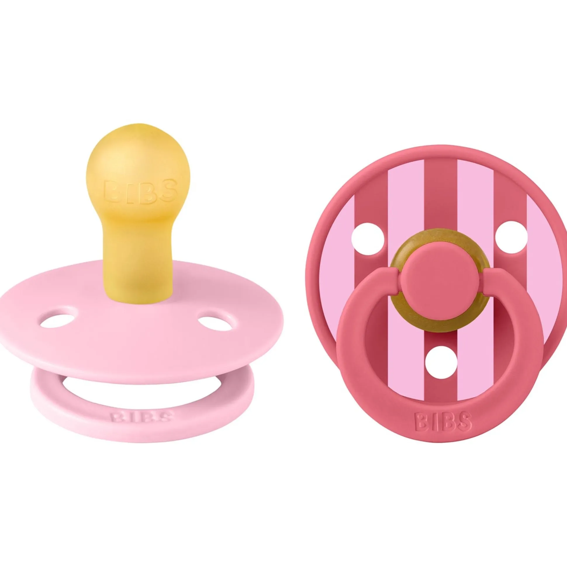 Bibs Studio fopspeen latex maat 1 - 2 stuks Pink