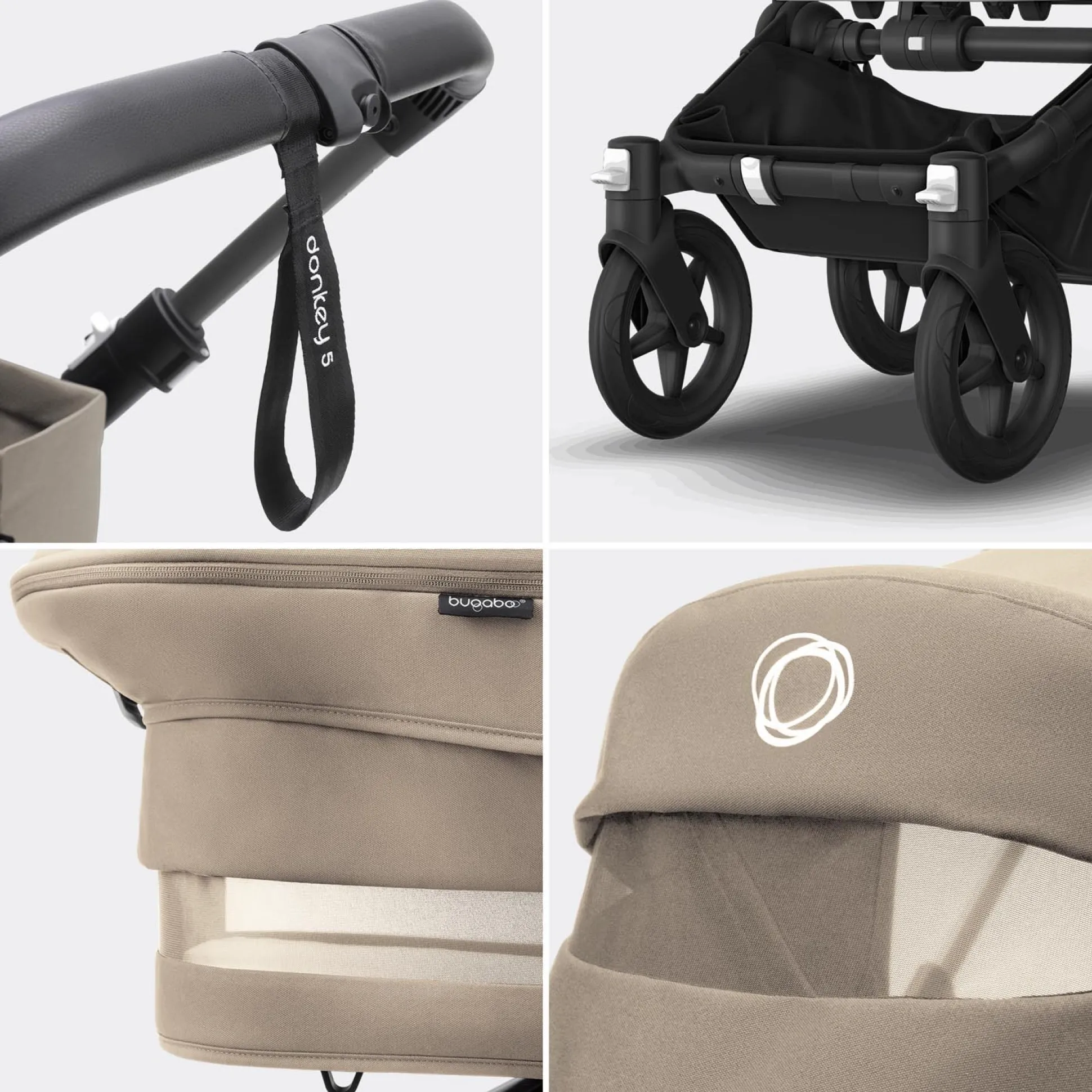 Bugaboo Donkey5 Mono compleet Black Desert Taupe