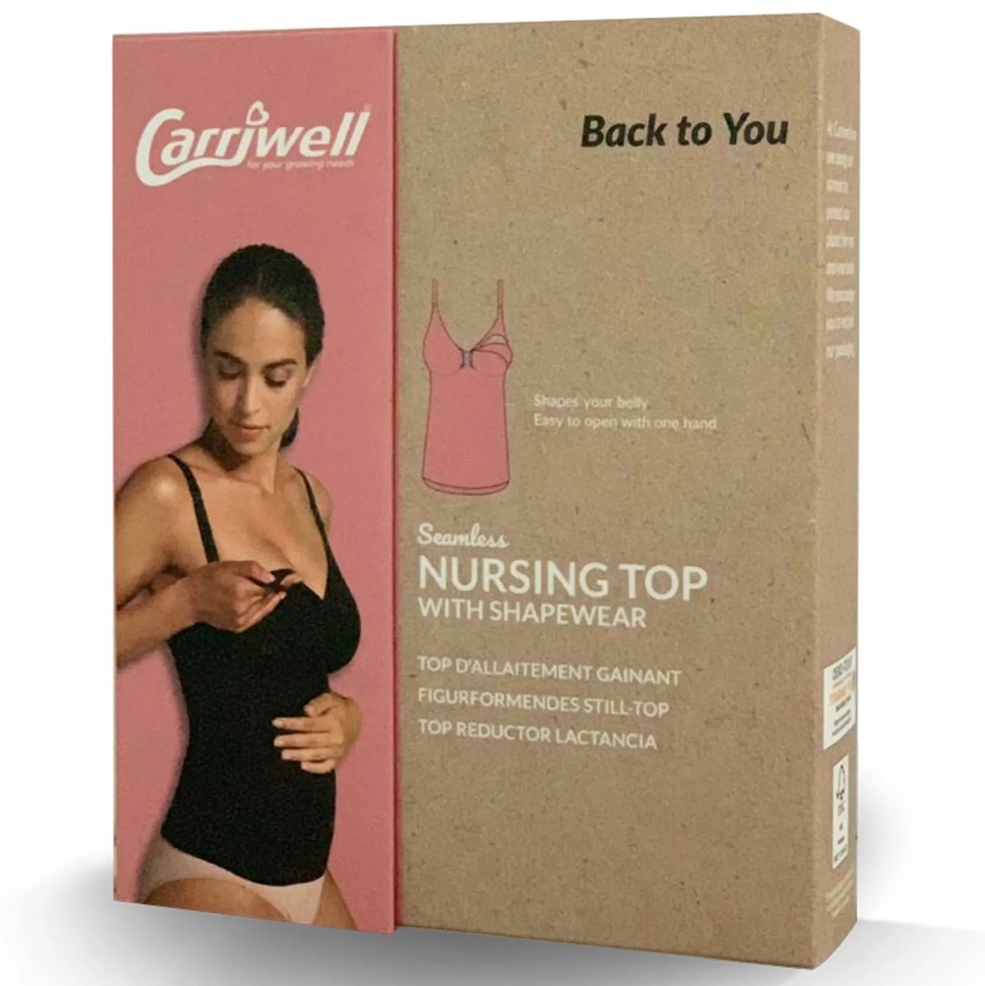 Carriwell corrigerend voedingshemd spaghettibandjes effen zwart