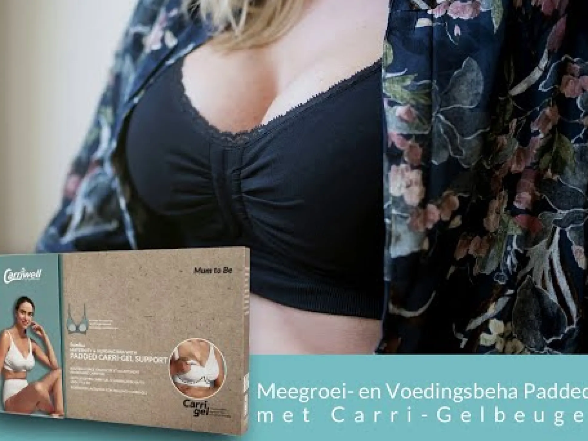 Carriwell meegroei- en voedingsbh gelbeugel voorgevormd zwart