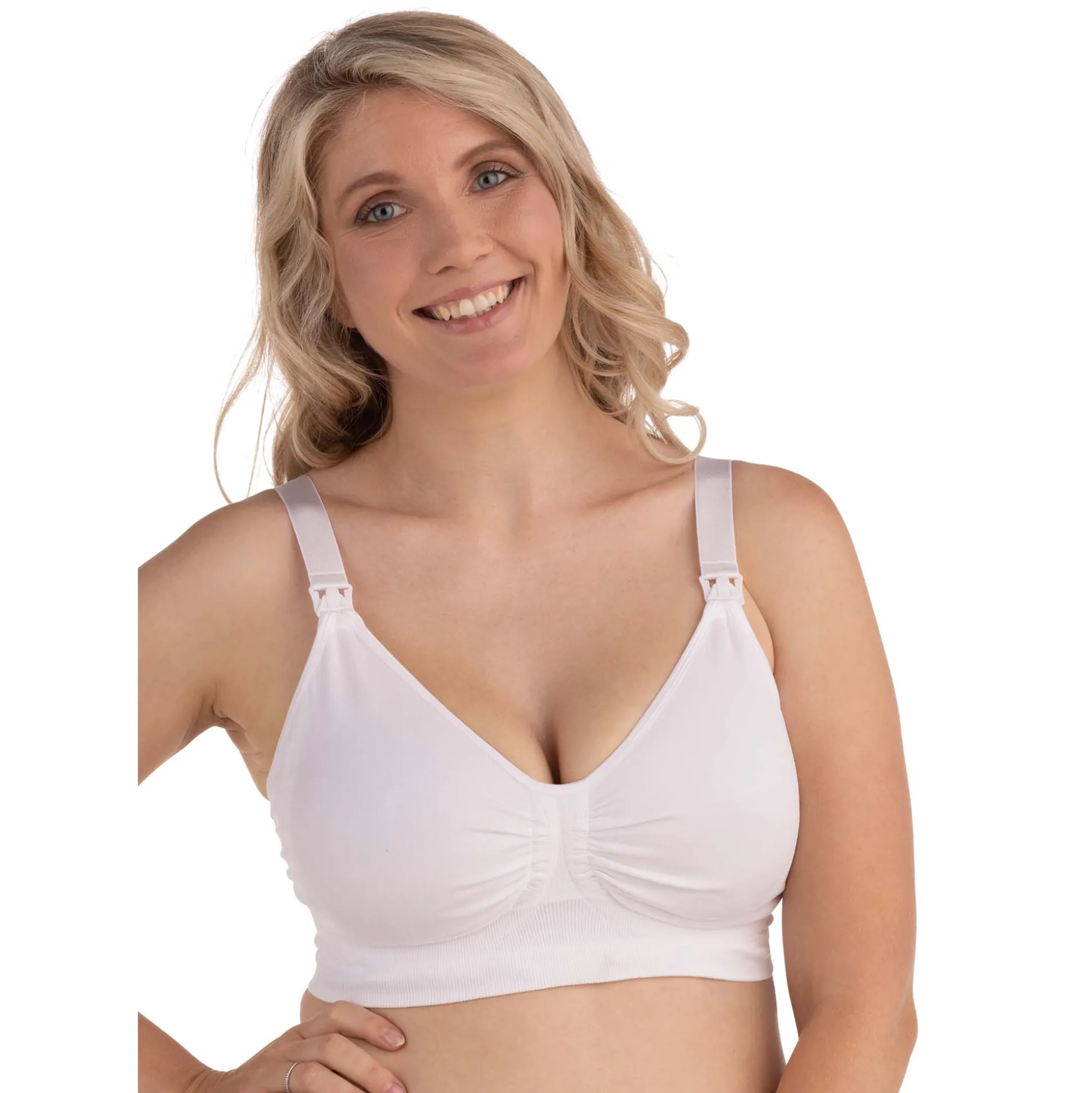 Carriwell meegroei- en voedingsbh gelbeugel effen wit