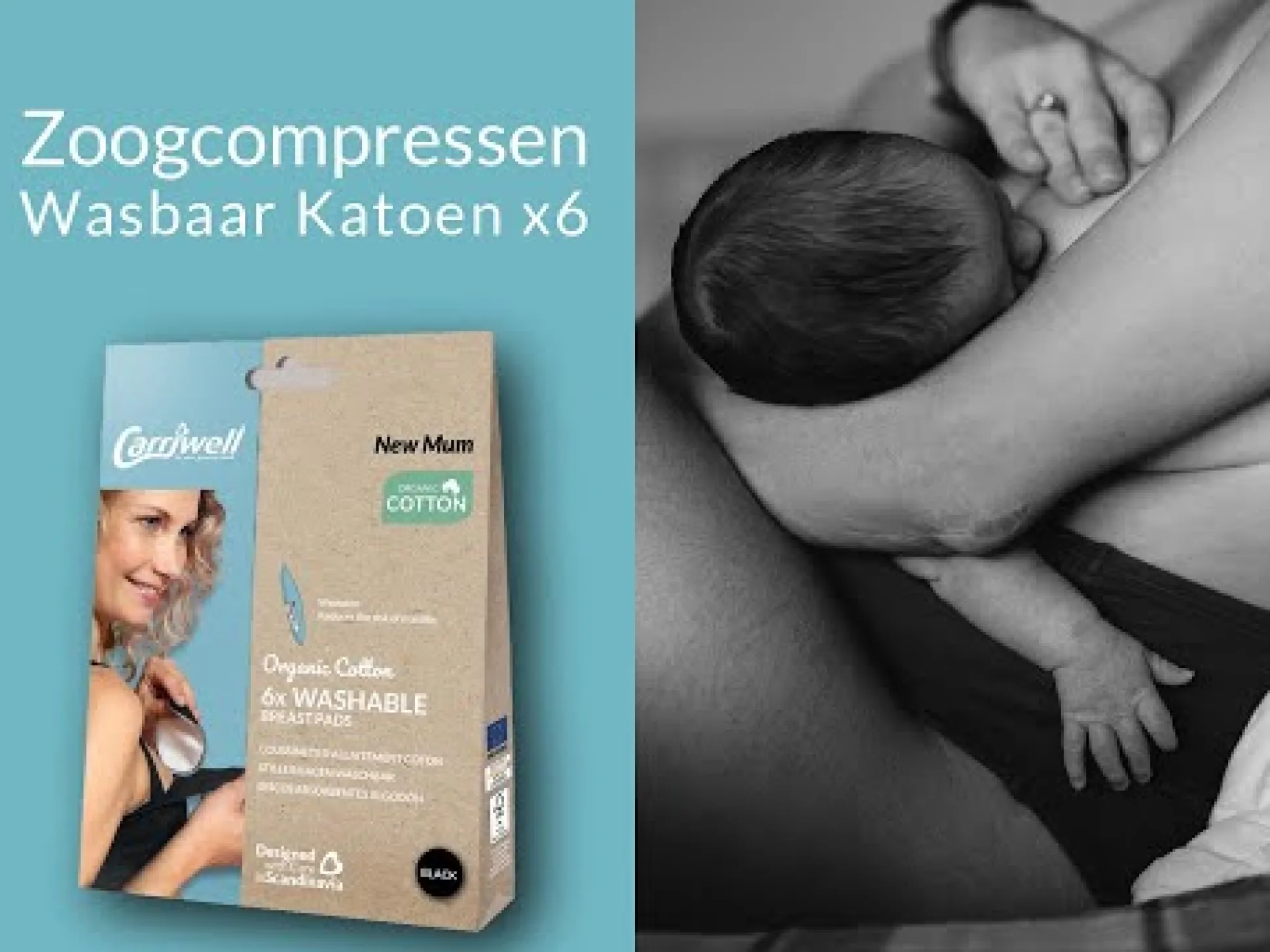 Carriwell wasbare zoogkompressen 6 stuks