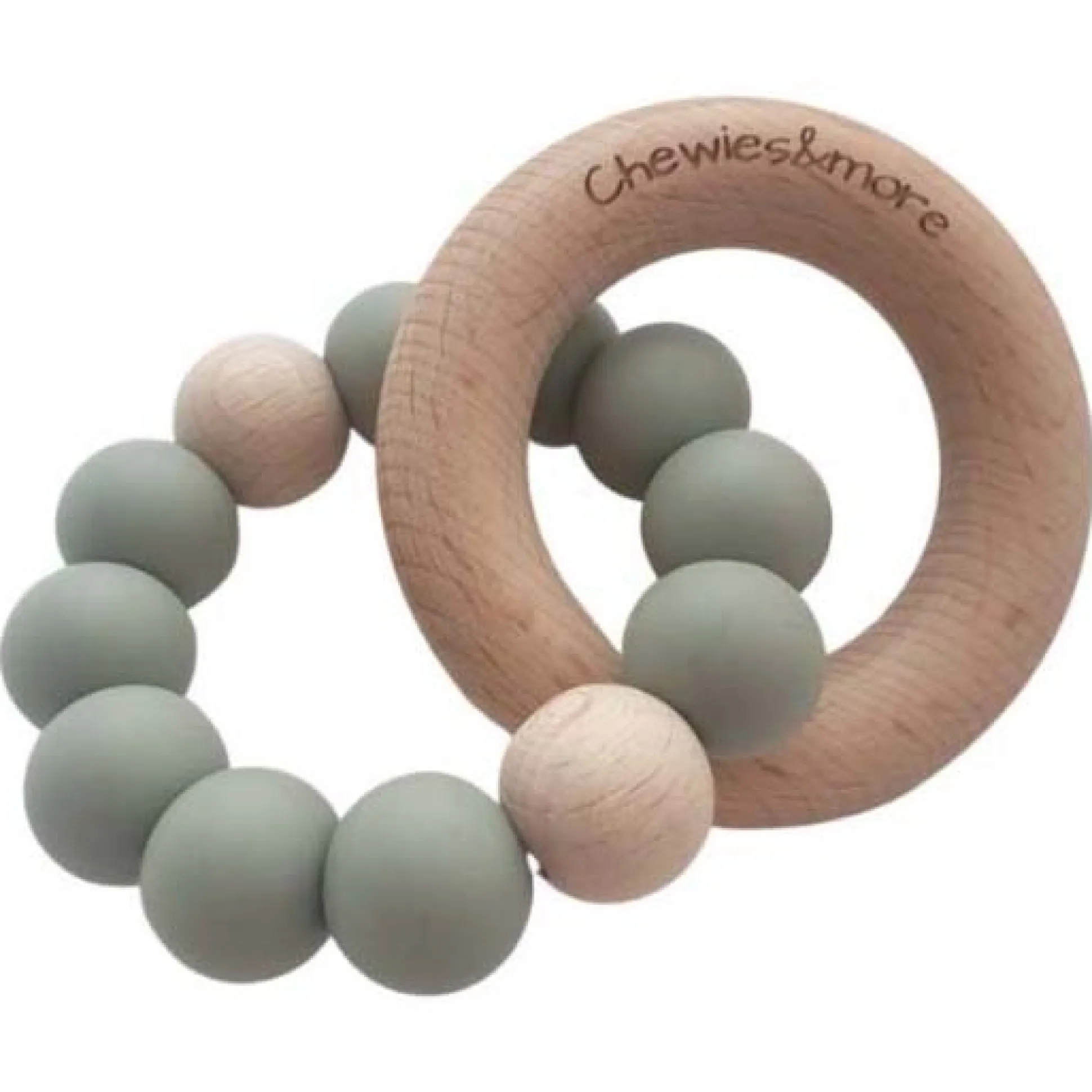 Chewies & More basic ombre rattle / bijtspeeltje mini groen