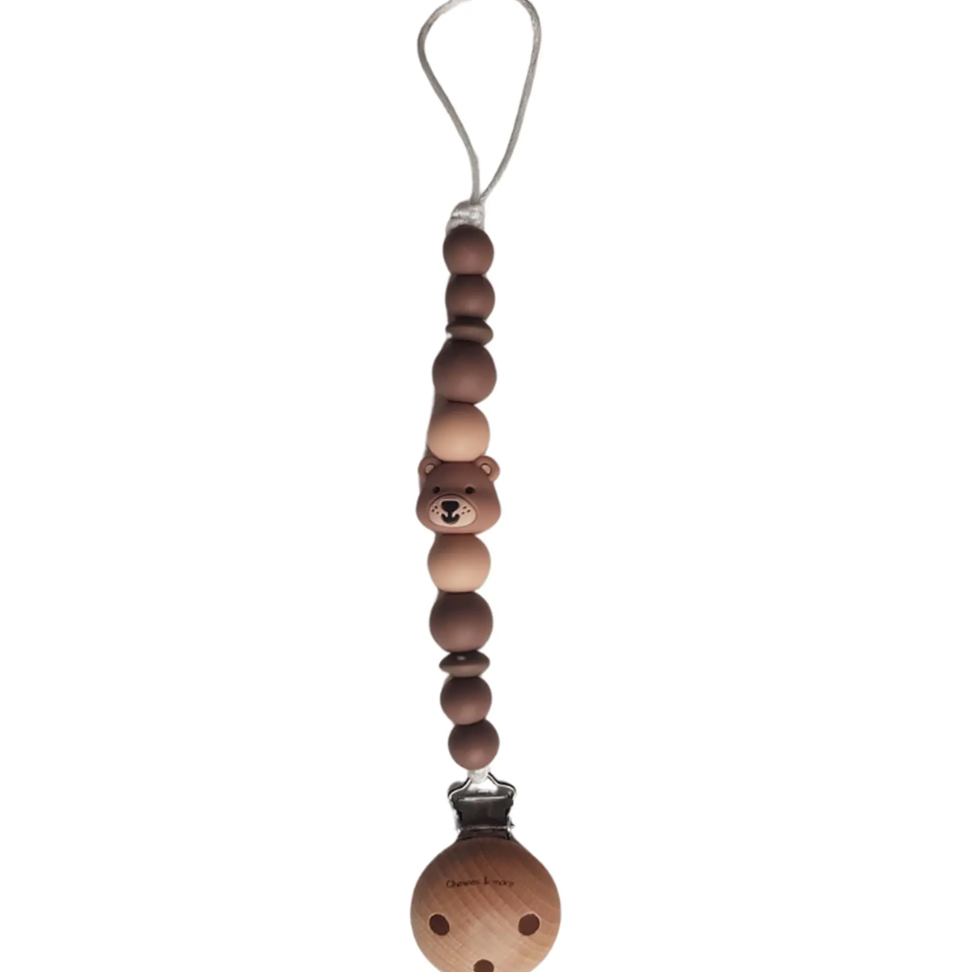 Chewies & More Clip speenkoord Silicone Bear bruin