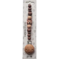 Chewies & More Clip speenkoord Silicone Bear bruin