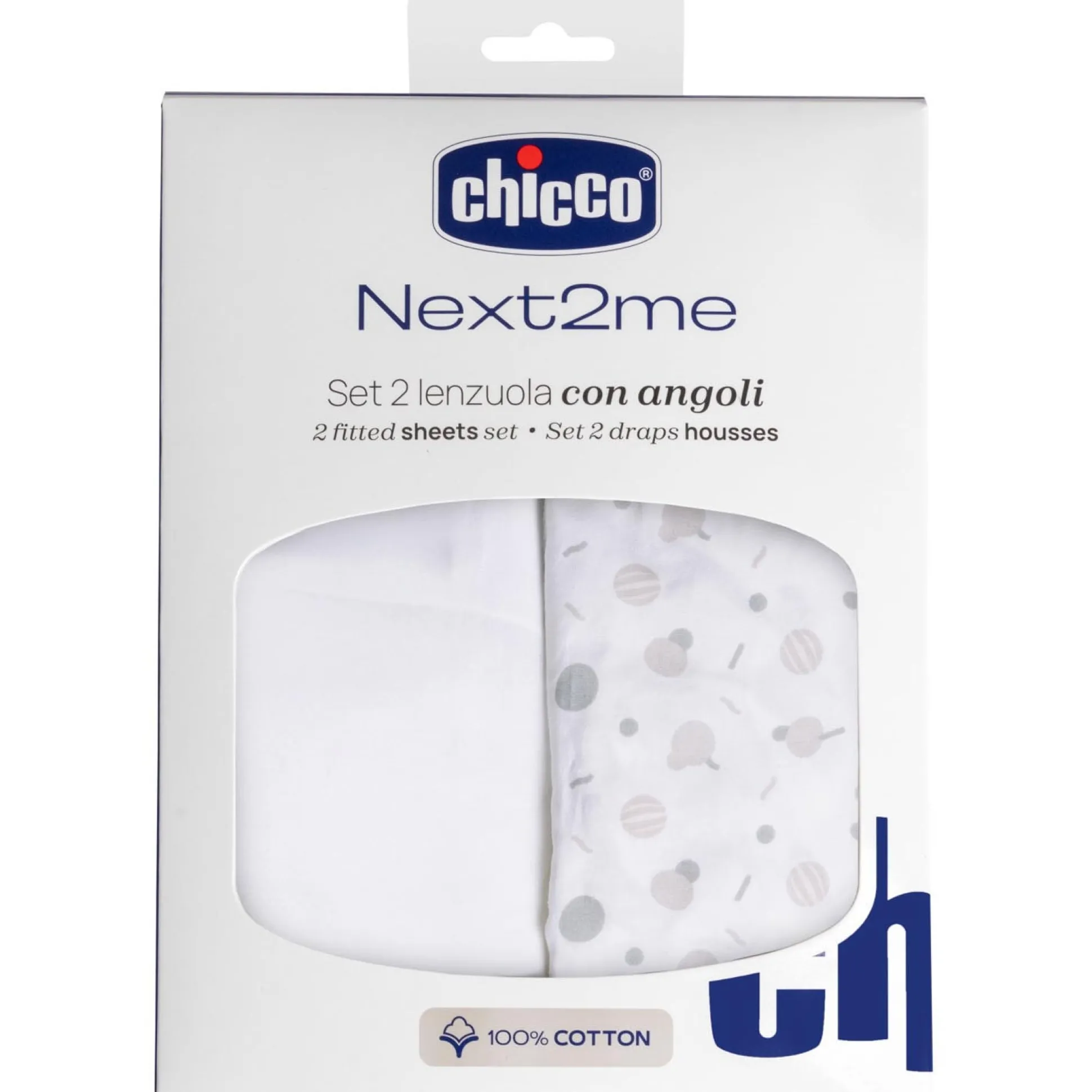 Chicco Next2Me katoen hoeslakens 2-pack wit