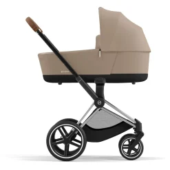Cybex Priam4 compleet Chrome met bruine handvatten Cozy Beige