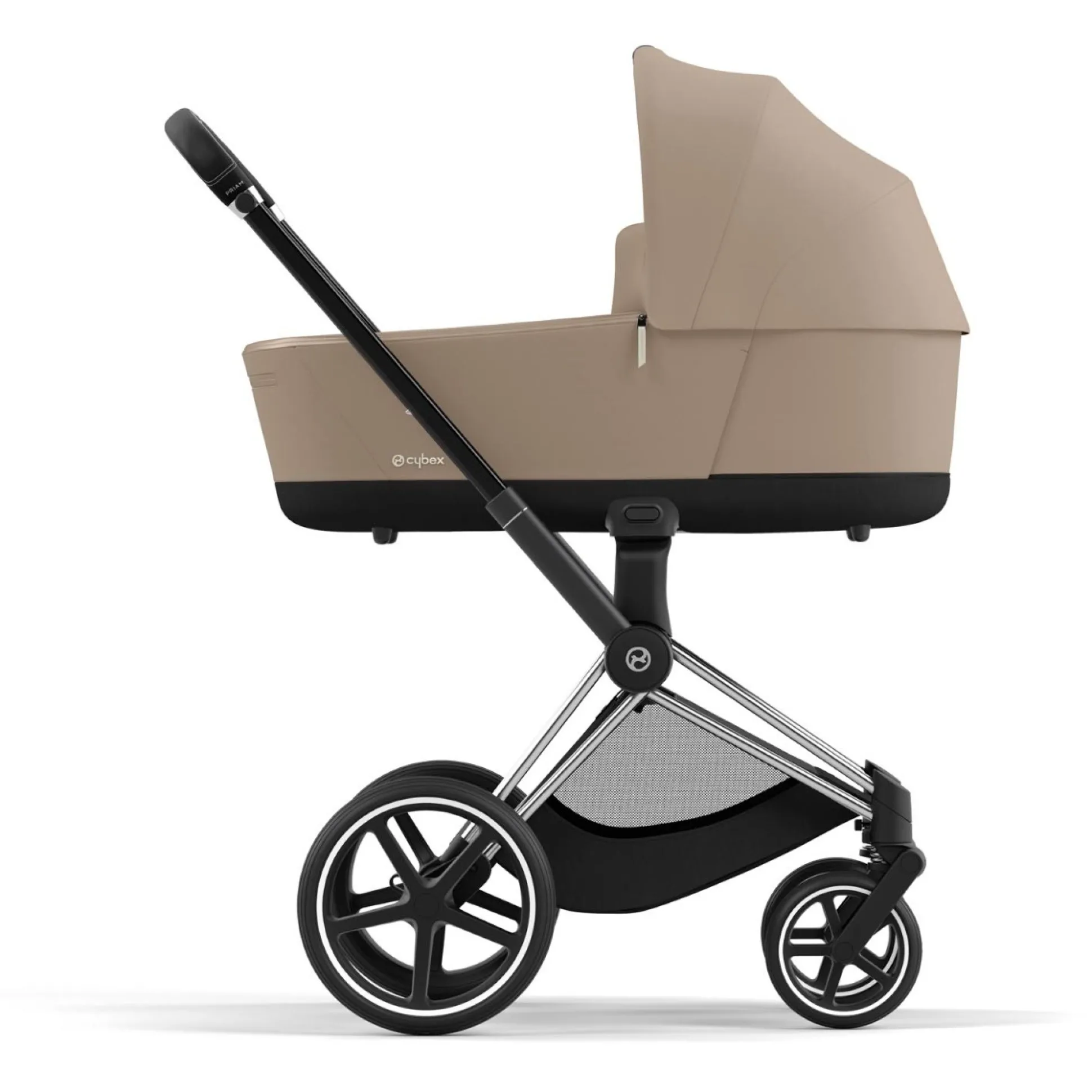 Cybex Priam4 compleet Chrome met zwarte handvatten Cozy Beige
