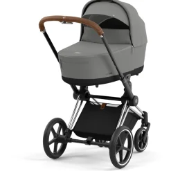 Cybex Priam4 compleet Chrome met bruine handvatten Mirage Grey