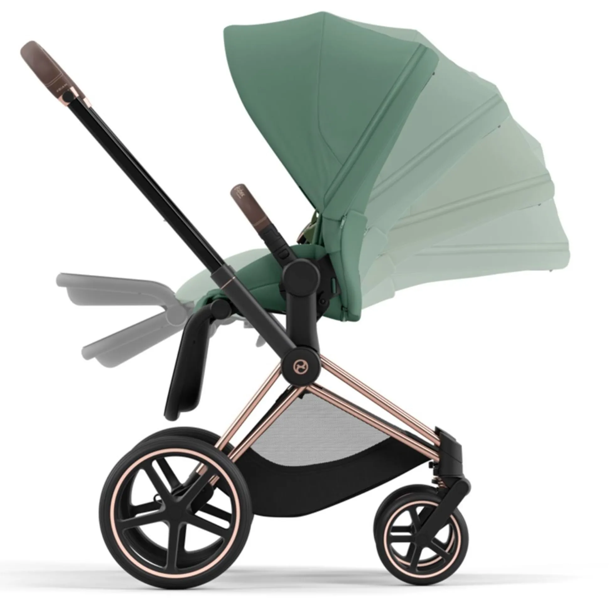 Cybex Priam4 compleet Rosegold Leaf Green
