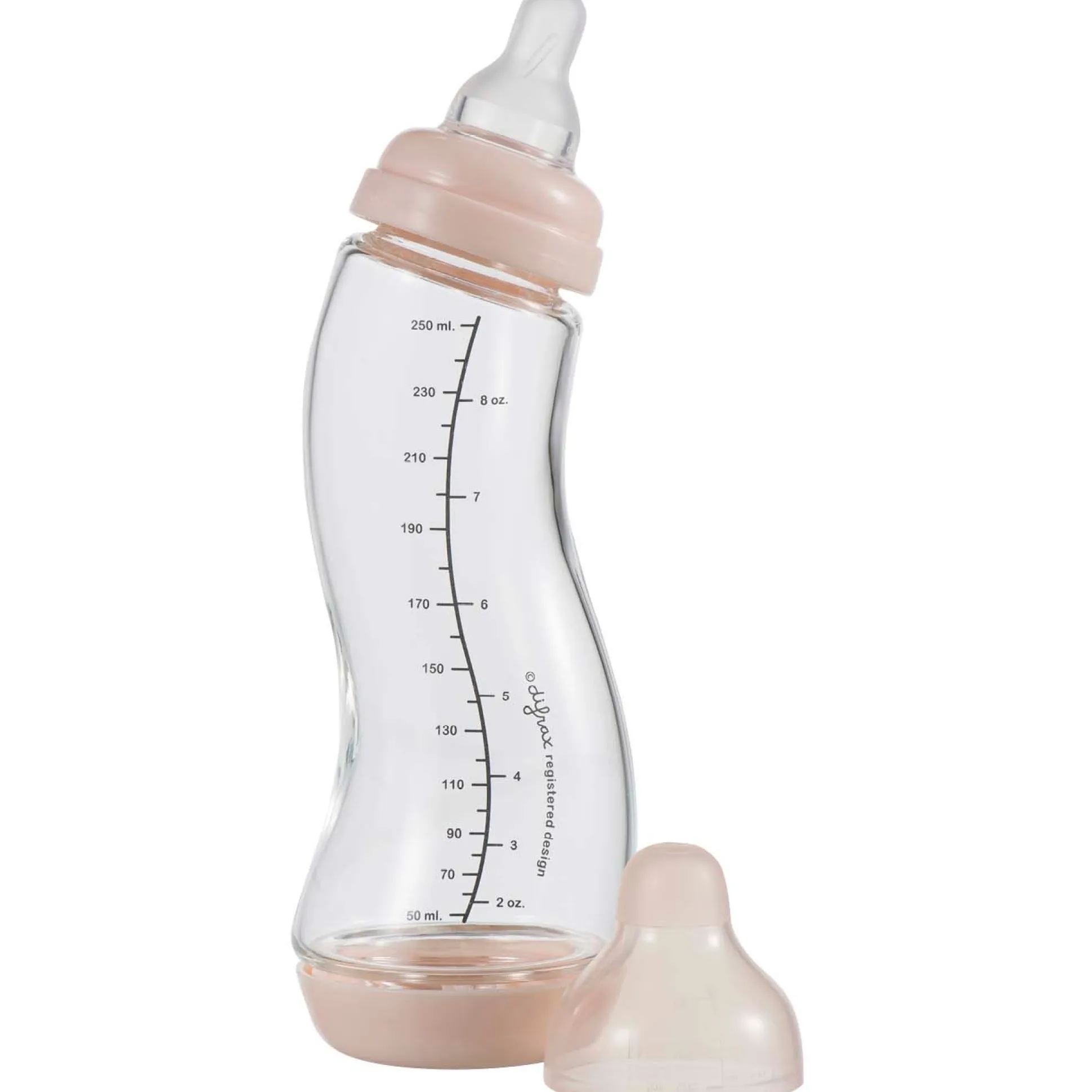 Difrax Anti-Colic S-babyfles glas roze