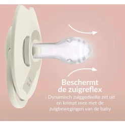 Difrax fopspeen LOVI 6+ maanden Ecru