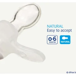 Difrax fopspeen Natural Pure 0-6 maanden Blue