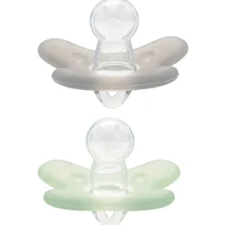 Difrax Fopspeen natural siliconen 6-12M Stonegrey