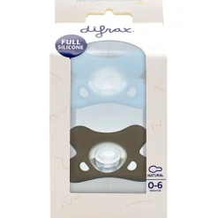 Difrax Fopspeen natural siliconen 0-6M Blue Sky