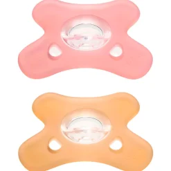 Difrax Fopspeen natural siliconen 6-12M Dark Coral Pink