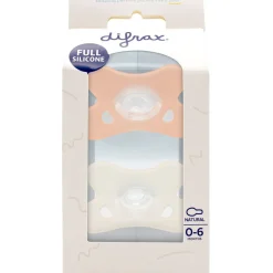 Difrax Fopspeen natural siliconen 0-6M Blossom Pink