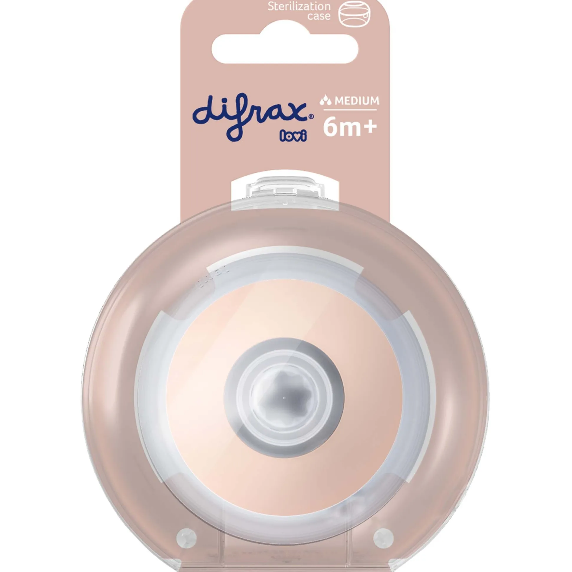 Difrax LOVI Mammafeel flessenspeen M 6+ roze