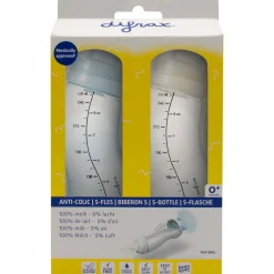 Difrax S-fles Anti-colic - natural 250ml 2 stuks blauw
