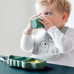 Done By Deer Silicone Stick&Stay snackplate Croco groen