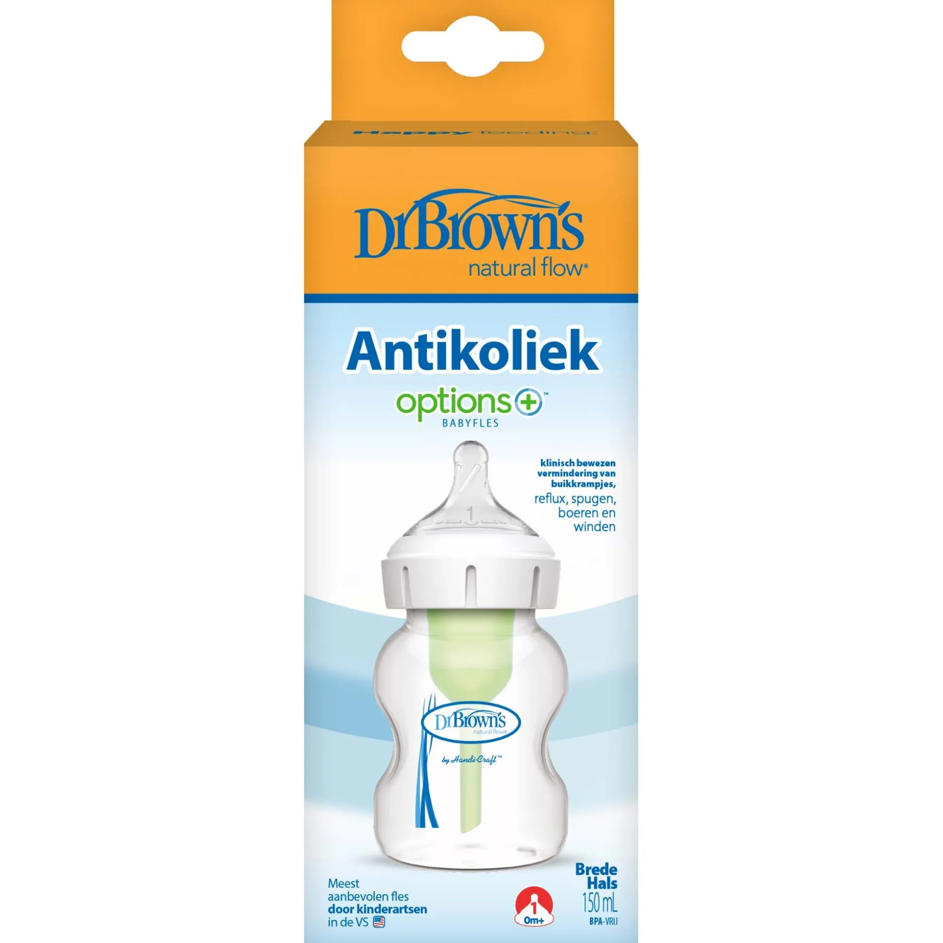 Dr. Brown's Options+ Brede halsfles 150ml transparant