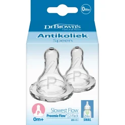 Dr. Brown's Options+ prematuurspeen Standaard halsfles - 2 stuks transparant
