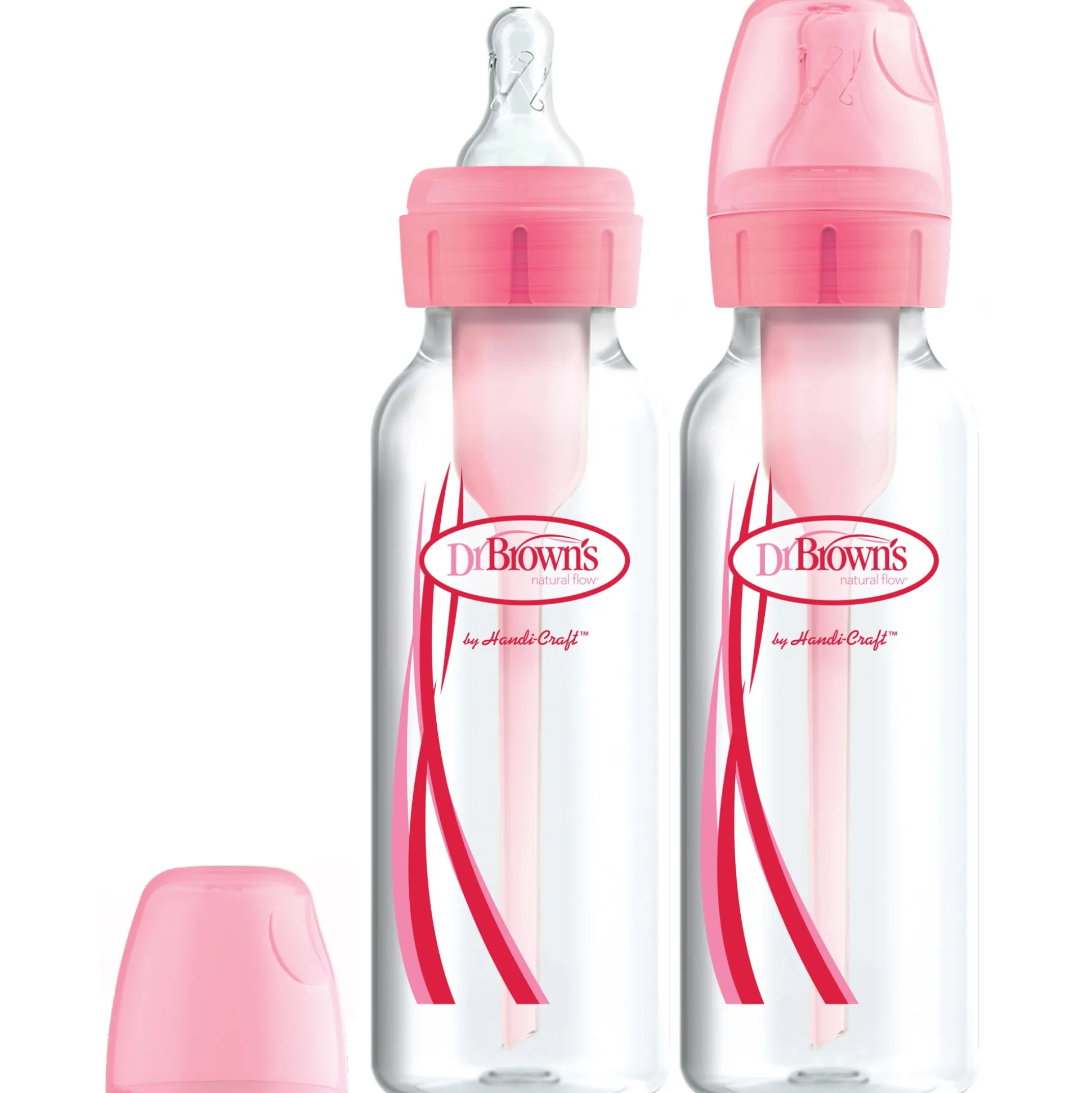 Dr. Brown's Standaard halsfles 250ml 2 stuks roze