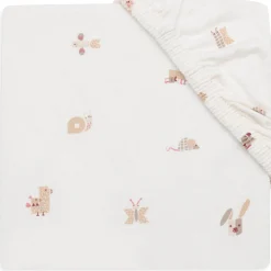 Jollein junior hoeslaken animal friends wit