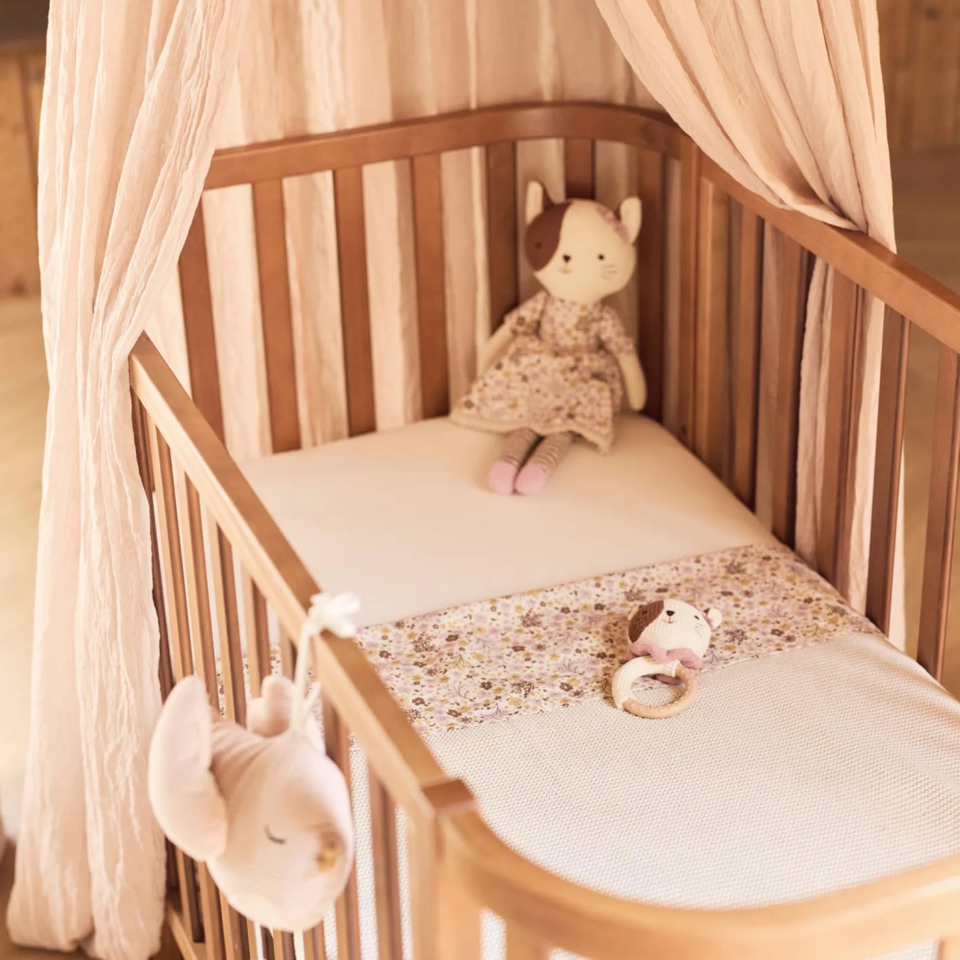 Jollein ledikant laken Flower Fairies roze