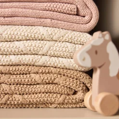 Jollein ledikantdeken cosy knit roze