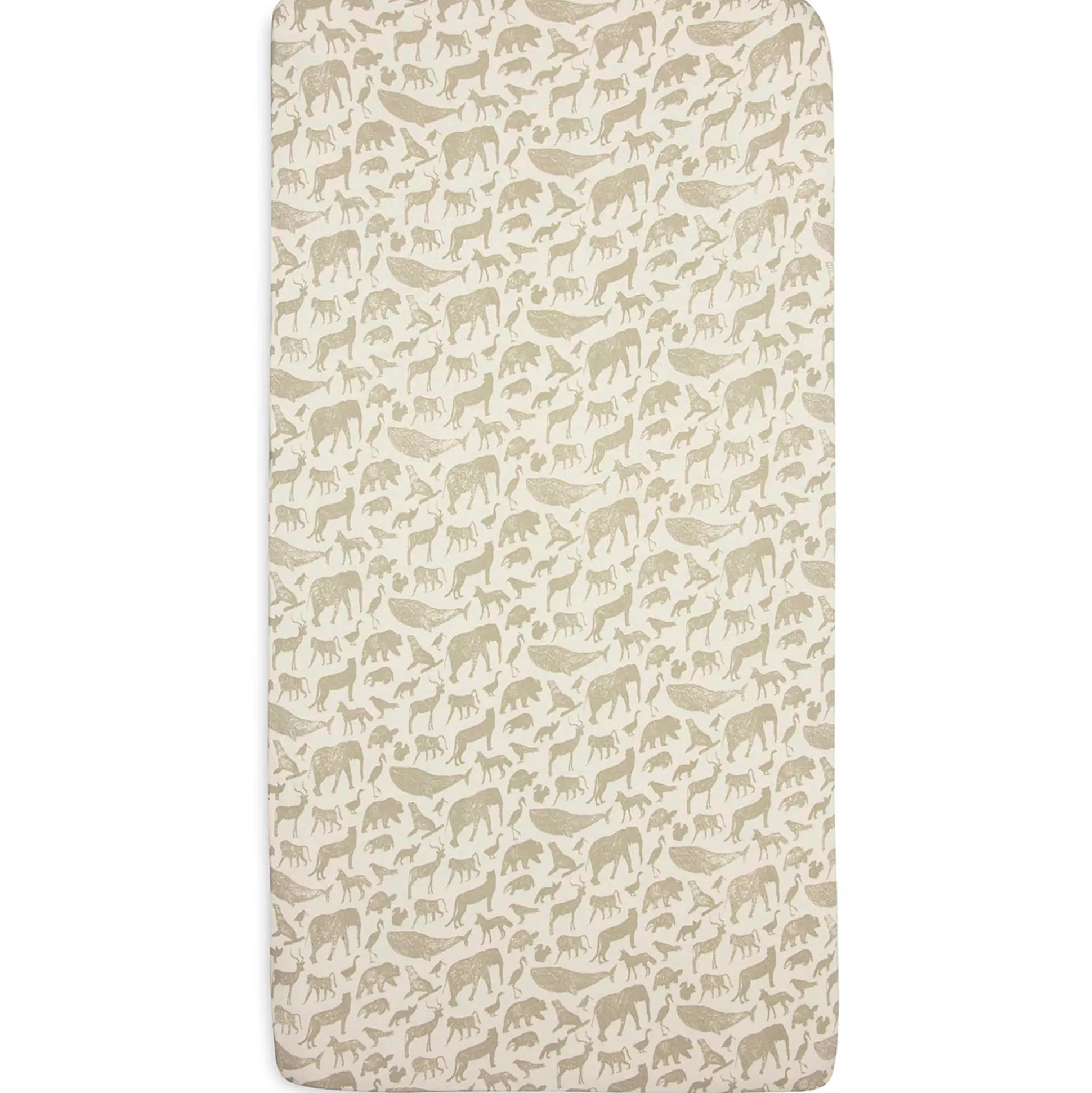 Jollein ledikanthoeslaken animals wit