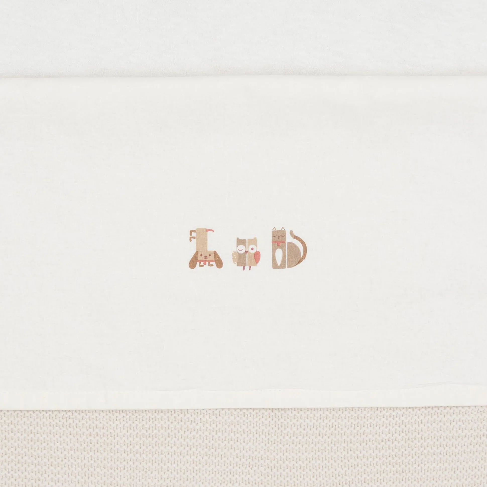 Jollein ledikantlaken Animal Friends wit