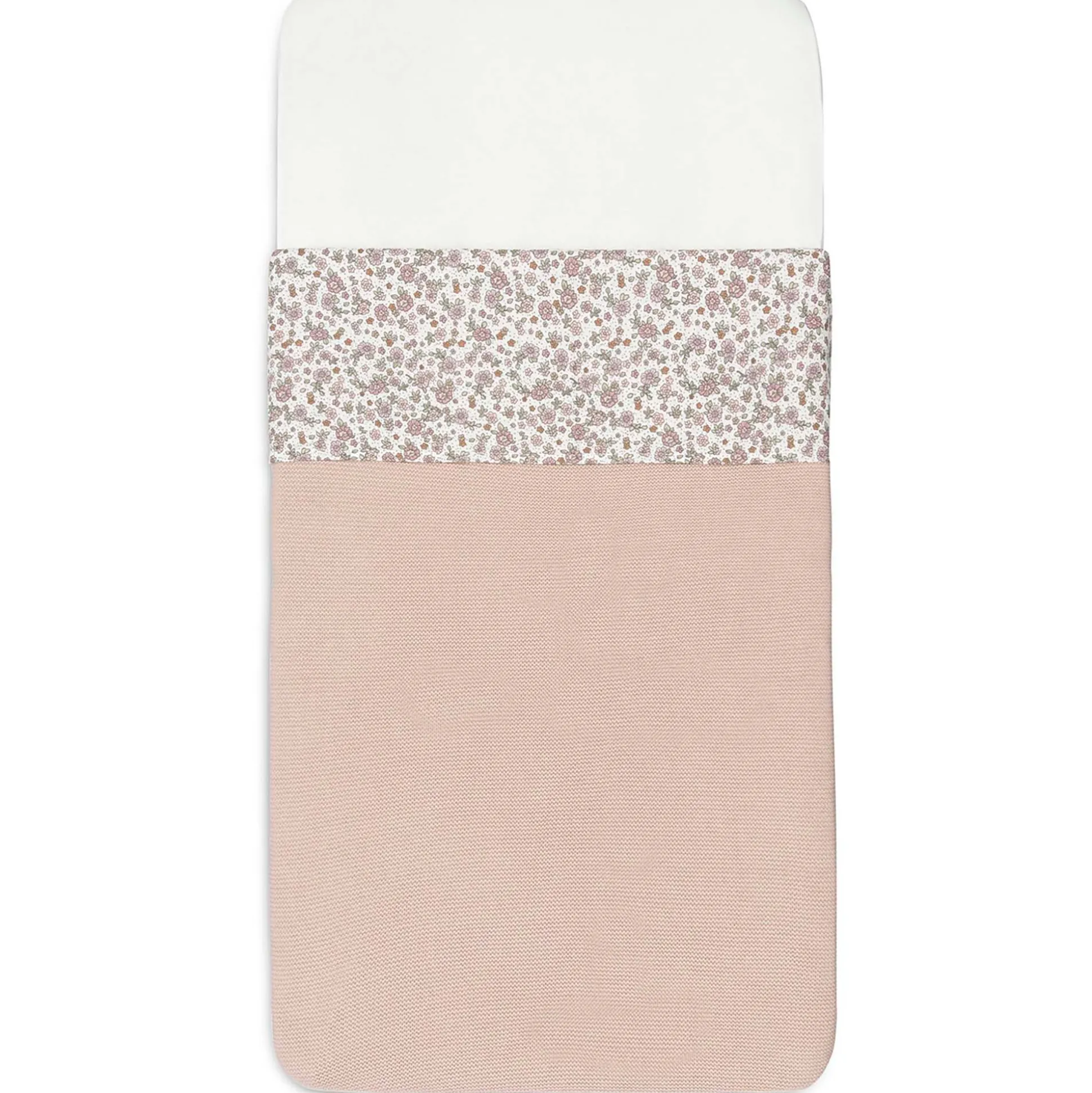 Jollein ledikantlaken retro flowers wit