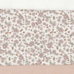 Jollein ledikantlaken retro flowers wit