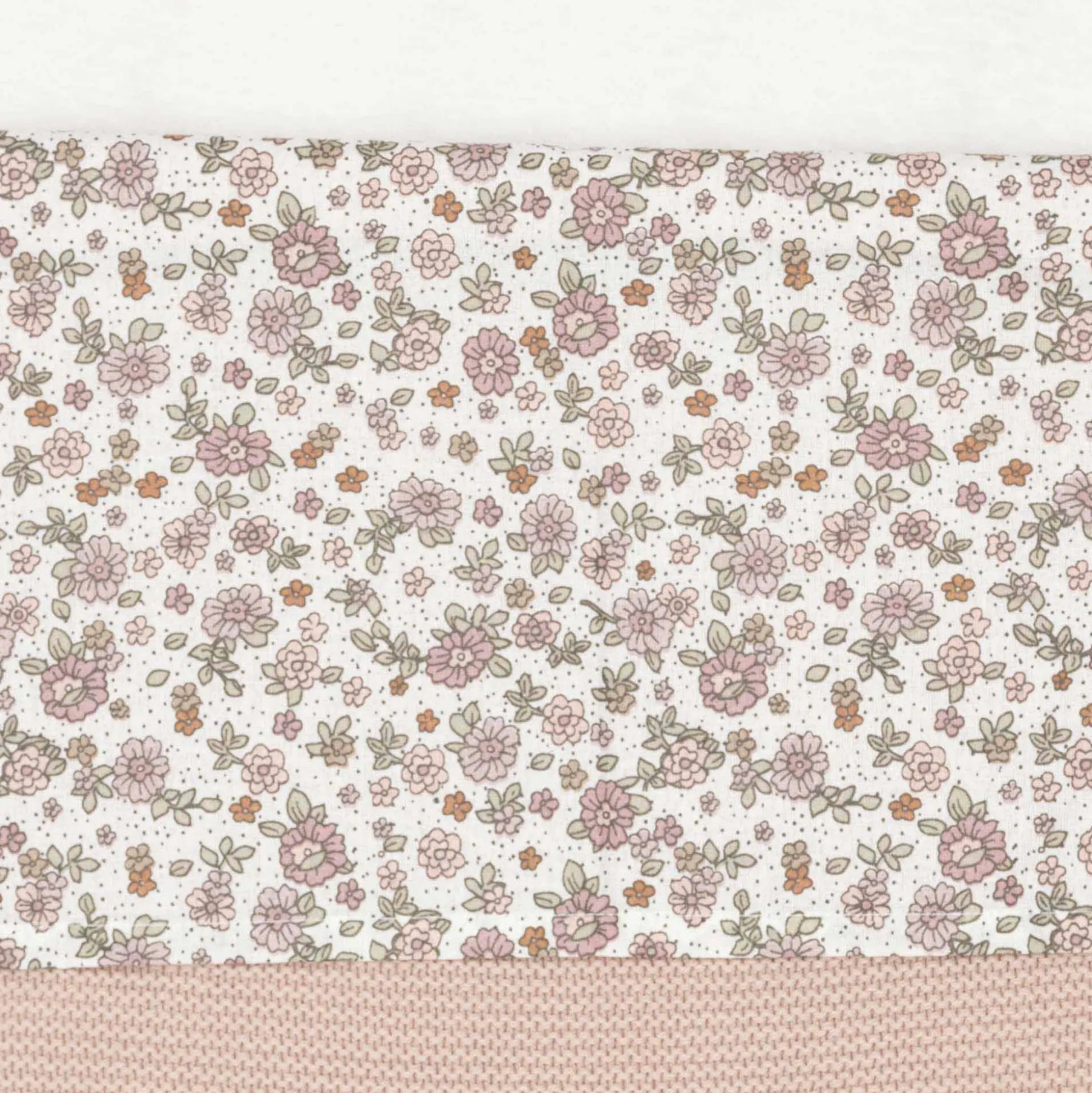 Jollein ledikantlaken retro flowers wit