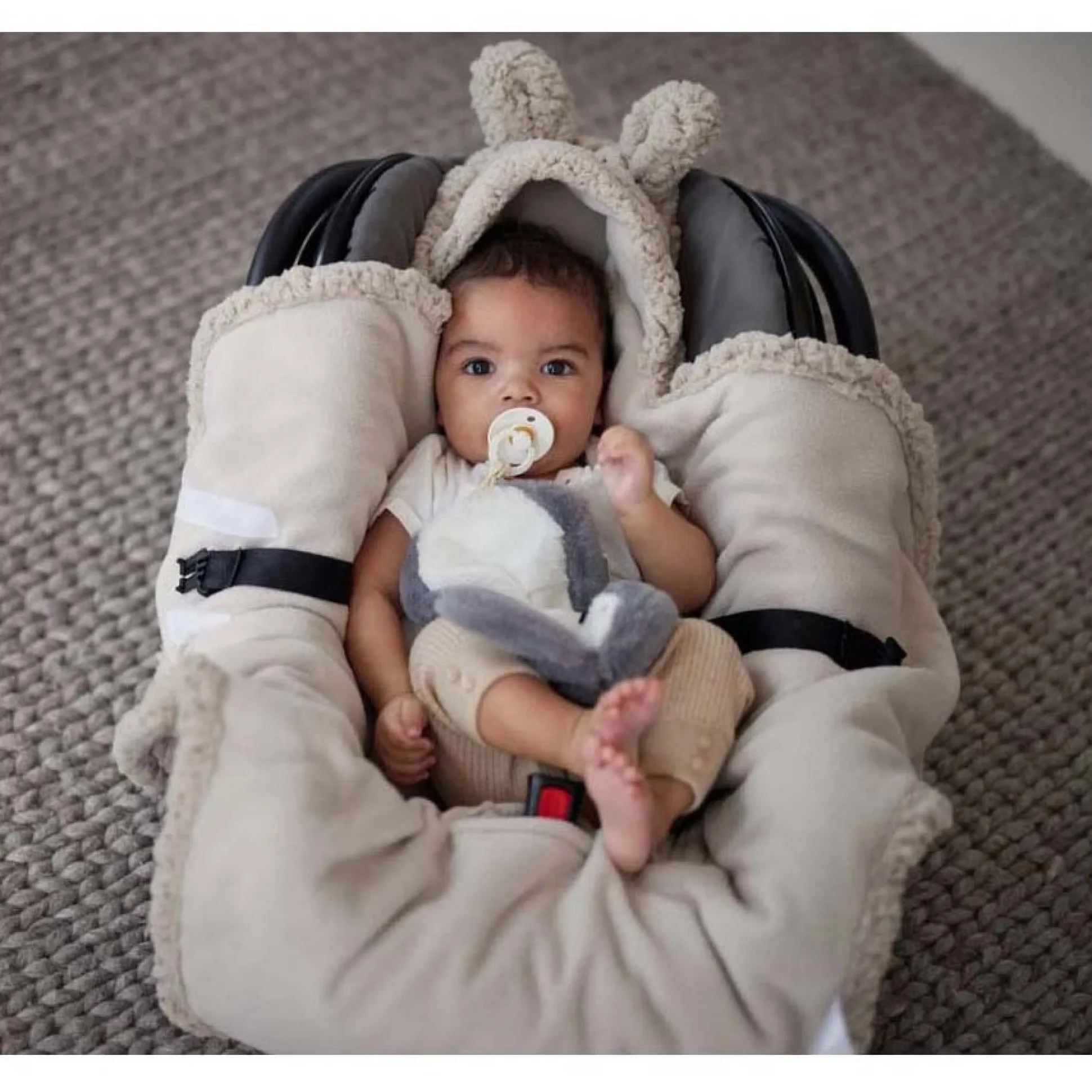 Jollein wikkeldeken Bunny grijs