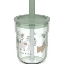 Kinderglas Mepal Mio 250ml met rietje groen