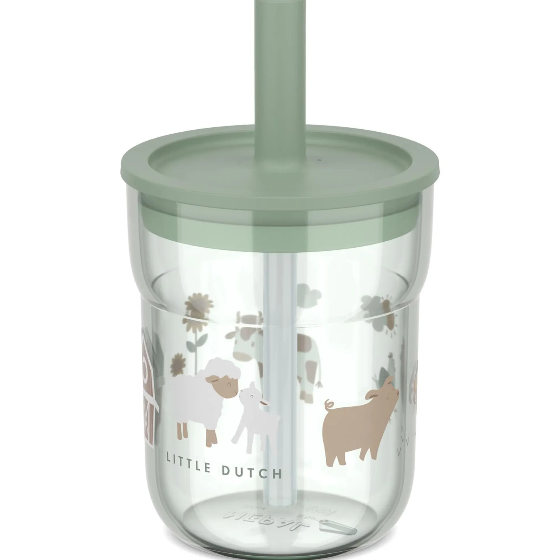 Kinderglas Mepal Mio 250ml met rietje groen