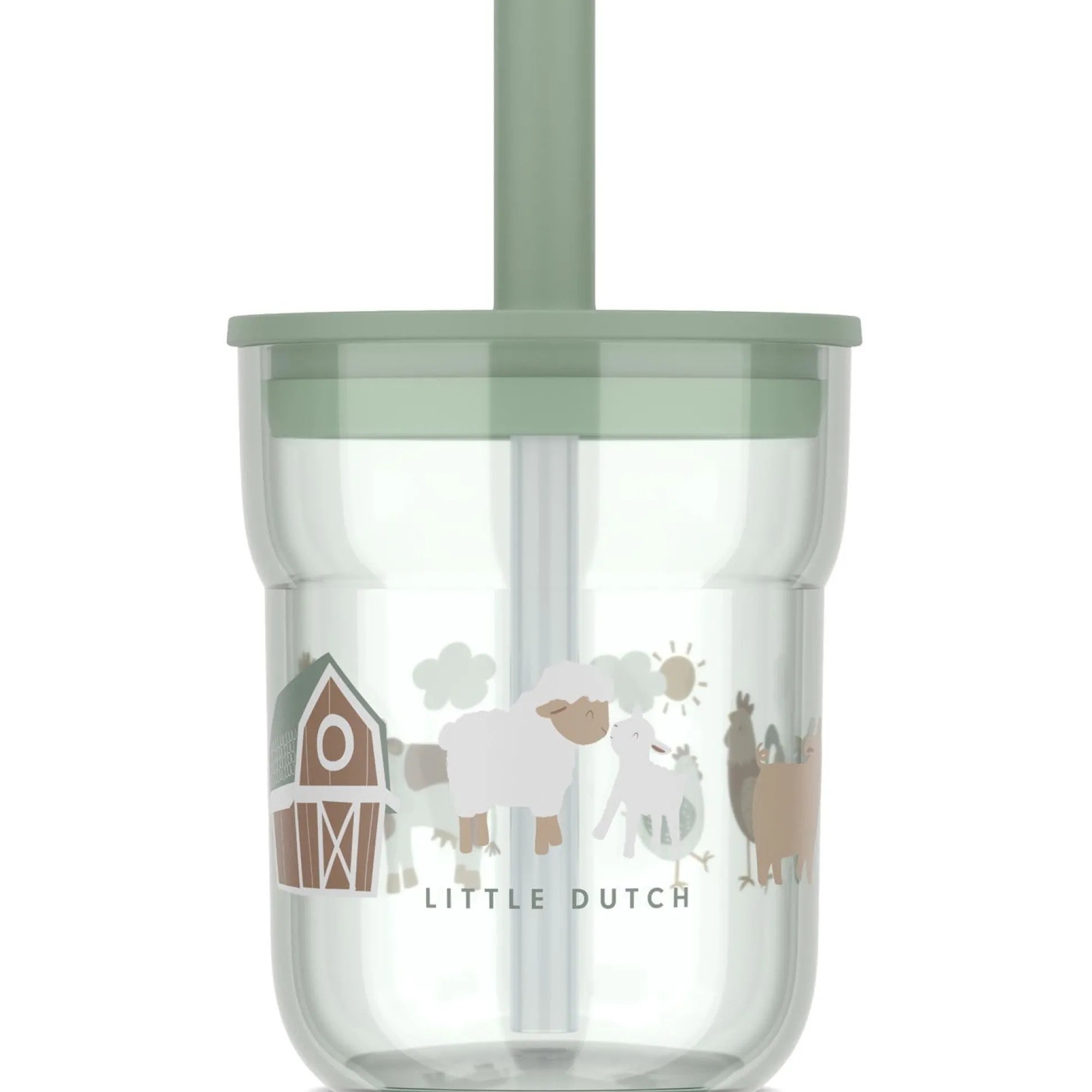 Kinderglas Mepal Mio 250ml met rietje groen