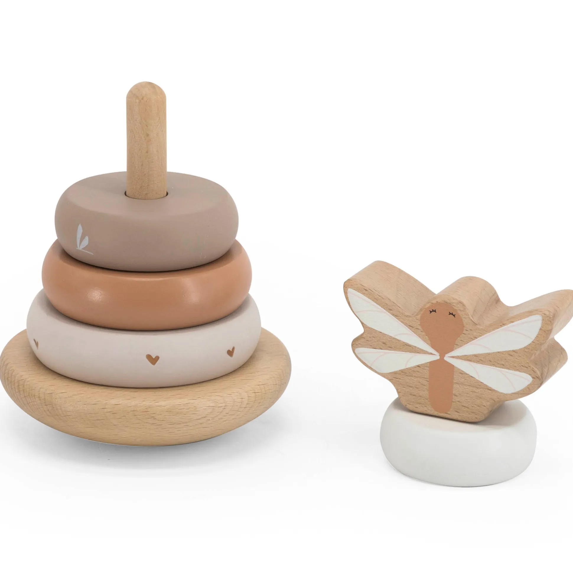 Label Label houten stapelring Beigebrown